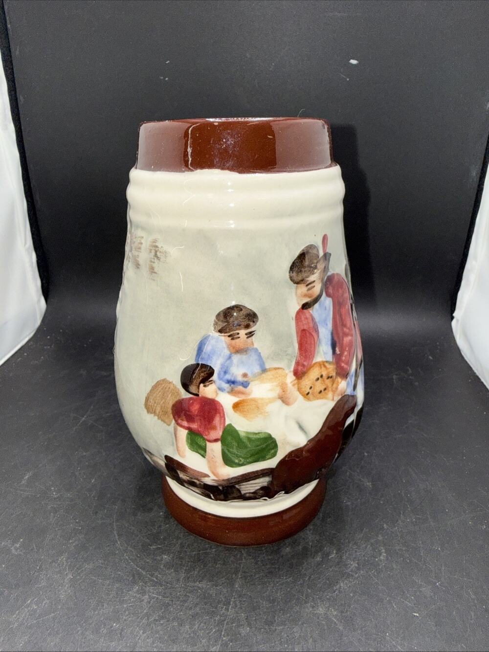 Vintage Acatlipa Mor Ceramica Hergomz Mexico Hand Painted Beer Stein Mug